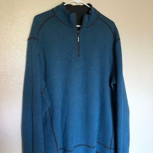 Tommy Bahama Flipsider Reversible Grey/Blue 1/4-Zip Pullover L